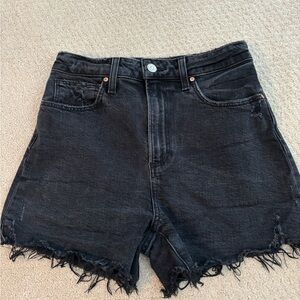 PAIGE Black Jean Shorts with Frayed Hem Dani Short Excellent Condition